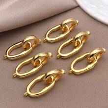 1/3/5 piezas Conector redondo y ovalado enchapado en oro 18K real, hebillas de cierre de resorte para collares, cierres y anillos de resorte de latón O para hacer joyería DIY, pulseras y collares