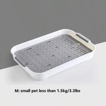 1 件双层方形 PP 材质宠物厕所，可拆卸可洗，适合兔子、豚鼠等小型宠物，四季使用 - 彩色 - 查看 9