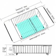 Expandable Dish Drying Rack Over Sink Dish Rack Shelf In Sink Or On Countertop With Stainless Steel Utensil Holder Rustproof Stainless Steel 38D X 30W X 10H Centimetres - Grey - View 3