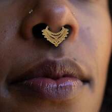 1 pieza Anillo de septum vintage y fresco de acero inoxidable 316L, joya de piercing para aro de nariz, arete de oreja y cartílago