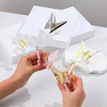 1件水晶蝴蝶装饰品，玻璃蝴蝶工艺品，办公桌摆件，餐桌中心装饰品，动物摆件，收藏品，家居装饰，男女皆宜，情人节，母亲节礼物 - 彩色 - 查看 4