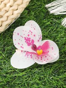 1 pieza Clip para el cabello con diseño de orquídea de flores artificiales, accesorio de cabello minimalista y lindo, pinzas para el cabello, pasadores de cabello, útiles escolares - Multicolor - Ver 11