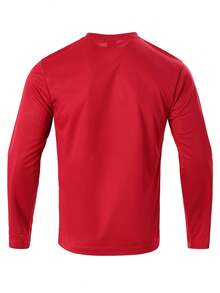 3PCS Men's Performance Long Sleeve T-Shirt Men's Quick-Dry Long-Sleeve T-Shirts. These T-Shirts Wick Away Moisture, Offer Breathability, And Keep You Cool. Perfect For Sports And Casual Wear, They Feature A Relaxed Fit, Round Neck, And Are Ideal For Fitness Activities And Outdoor Outings. - 紅色 - 查看 6