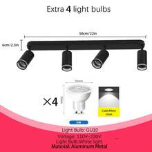 Decorative Ceiling Mounted Linear Track Lighting, Wall Decor, Living Room Decor, Single/Double/Triple/Quad Head Aluminum Spotlight With GU10 Lamp Holder, Vintage Style, With Or Without Bulbs, Easy Installation, Hardwired, Suitable For Exhibition Hall/Reading Room/Dining Room/Bar/Bedroom/Cafe/Dining Hall/Clothing Store/Living Room, Available In Multiple Sizes As Needed - Ceiling Chandelier GU10 Lamp Holder - View 13