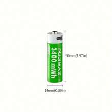 PUJIMAX 8pcs AA 1.5V 3400mWh Rechargeable Lithium Batteries, Type-C Port Charging, Save More Money, Stable Voltage, Quality Is Far Ahead. Suitable For Alarm Clock, Remote Control, Doorbell, Camera, Flash, Shaver, CD Player, Power Remote Control, Halloween Lights. [Please Use Type-C Port Cable For Charging] - AA - View 2