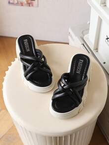 Girls Black Slide Sandals, Children Casual Slippers, New Style Kids Shoes