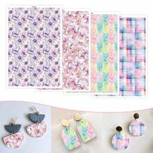 Watercolor Flower Transfer Paper - 1 Sheets Vintage Rustic Floral Transfer Paper For Polymer Clay Earrings, Retro Flower Clay Transfer Paper For Jewelry - Multicolor - View 6