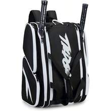 TILDOSAC Tennis Bag Padel Racket Bag Tennis Backpack For Padel Tennis Pickleball Paddles Large Padel Racket Protector Backpack Large Sport Pickleball Bag With Fence Hook Shoe Compartment - Black-white1 - View 1