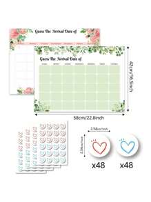 Calcomanías de osos para fiesta, letrero del calendario de la fecha de parto para mamá futura de niño o niña, decoración y accesorios de fiesta de género y fiesta de bienvenida del bebé