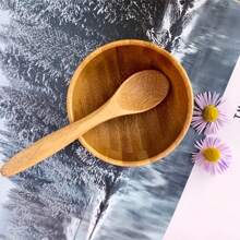 1PC- Bamboo Facial Mask Kit - Natural DIY Skincare Mixing Bowl & Spoon Set With Measurement Marks, Hypoallergenic & Chemical-Free (At-Home Spa Essentials)