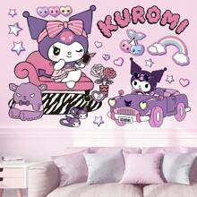 Sanrio Large Sanrio Kuromi Cartoon Wall Sticker For Children's Room, Girls' Bedroom, Cute Decorative Wall Decal For Nursery