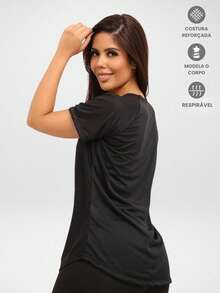 Women Sports Tees & Tanks - 黑色 - 查看 1