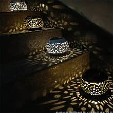 太阳能台灯 - 太阳能 LED 灯，白色金属桌面装饰，适用于书桌、露台、花园、小路、庭院、户外花园照明，适用于小路、庭院、露台