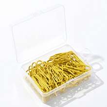 彩色回形针，50 个回形针，彩色金属回形针，回形针夹，带盒文件回形针，适用于办公室学校文具文件分类存储（28 毫米），返校，学校用品