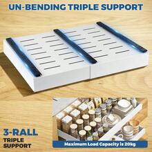 EOJDDPA 2 PCS Telescopic Extendable Slide Out Drawer Shees Storage For Kitchen Cabinet Adjustable Width 31.5cm To 52cm No Drilling Pull Out Cabinet Organiser With Rail System For Kitchen Base - White-2pcs1 - View 6