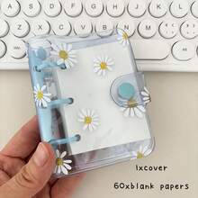 1 套 3 孔雏菊笔记本、活页环口袋便笺本、60 张网格纸/空白纸、DIY 迷你垃圾日记本手册、学校用品、返校 - 均碼 - 查看 15