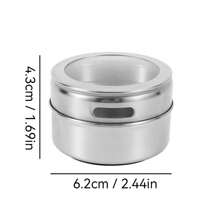 4 Packs, Magnetic Spice Jar, Wall Mounted Stainless Steel Spice Jar, With Lid And Small Hole, Rust Free, Easy To Clean