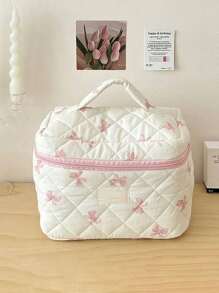 (Customized) 3pcs Quilted Cosmetic Bags Set, Personalized Name, Cute Ladies Makeup Bag, Floral Pattern Cosmetic Pouch Set, Travel Toiletry Organizer, Makeup Case, Gift For Valentine's Day, Mother's Day, Graduation, Bridal Party,Multi-Functional,Ornamental,Letter,Solid Color,Exquisite,Stylish,Vintage,Modern,Colorful,Leisure,Basics,Casual,Soft,Unique,Customized,Personalized,Custom,Ideal Gifts For Her,Girlfriend,Her,Grandparents,Family,Boyfriend,Friends,Multi-Functional,Ornamental,Letter,Solid Color,Exquisite,Stylish,Vintage,Modern,Colorful,Leisure,Basics,Casual,Soft,Unique,Customized,Personalized,Custom,Ideal Gifts For Her,Girlfriend,Her,Boyfriend,Friends,Looks Of Party,Beauty & Health,Customized Makeup Bags