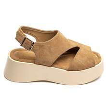 Sandales Platforme à Bride Arrière Style Croisé – Confort Et Allure Moderne - Camel - View 2