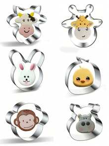 1 pieza Juego de cortadores de galletas con formas de animales de acero inoxidable (Vaca, pollo, conejo, jirafa) para repostería DIY - cortador de galletas - Ver 10