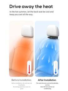 ViSSKO Ventilador de Resfriamento para Assento de Carro - Turbo Boost 3 Velocidades, 3000mAh, Para Cabelo e Instalação Fácil