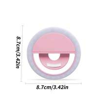 Fill lights 1 pieza Luz de anillo de selfie LED portátil, disponible en blanco/rosa/azul/negro, recargable por USB, 3 modos de iluminación, adecuado para transmisión en vivo, videoconferencia, fotografía, manicura, extensión de pestañas, tatuaje, cuidado de la piel, control táctil, decoración de habitaciones, campamento al aire libre, batería de 150mAh - Multicolor - Ver 10