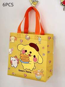 Sanrio 1/4/6/12 pièces Sac Kuromi Sanrio, Anime My Melody Cinnamoroll, grand sac fourre-tout en tissu non tissé imprimé, idéal pour ranger des livres, cadeaux kawaii pour les vacances