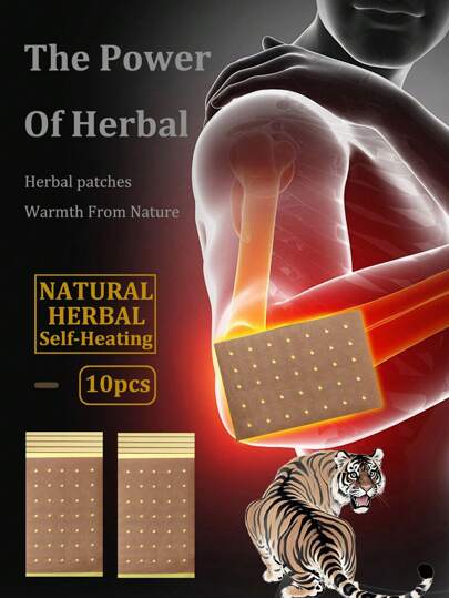 30/10pcs Self-Heating Medicated Tiger Balm Plaster Patches, Herbal Self-Heating Patches, Traditional Chinese Medicine To Relieve Discomfort, Suitable For Shoulder, Neck, Arm, Waist, Leg, Knee, Foot
