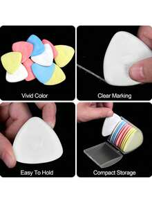 10pcs Triangle Tailor's Chalk, Sewing Fabric Chalk And Crease Marker Pen, Sewing Accessories, Erasable Fabric Marking Chalk Set, Multi-Color Sewing Pattern Marking Tools, Clothing Patch DIY Sewing Supplies