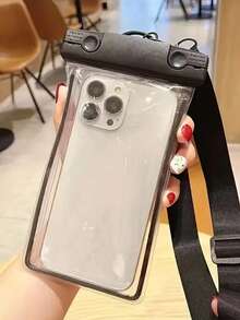 1pc Portable Universal Night Glow Waterproof Phone Case With Wide Strap - Touchscreen Compatible With All Smartphones, Suitable For Swim & Dive, Suitable For Water Sports & Travel - Perfect Gift For Adventurers, Beach Essentials, Beach Accessories, Pool Float