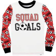 Harry Bear Football Pyjamas | Boys Football PJs | Boys Snuggle Fit Pyjamas Set - Red - View 2