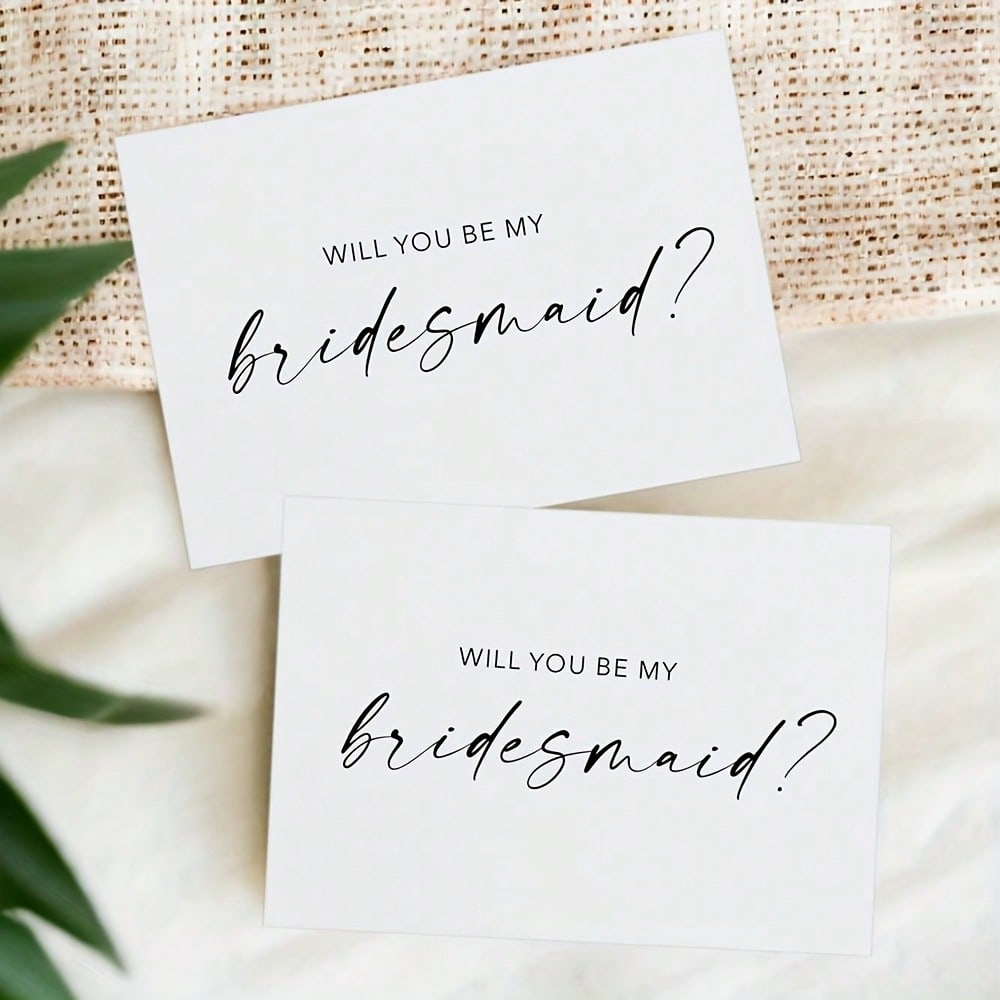 2 pieces, bridesmaid proposal card, elegant weddin...