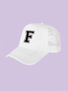 1 Kids White Baseball Caps 26 Letters Printed Baseball Caps, Outdoor Recreational Activities Sunscreen Breathable And Quick Drying, Suitable For Spring And Summer Daily Outdoor Use, Campus Activities - White - View 25