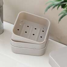 Portajoyas compacto con superficie cubierta de ABS para encimeras: almacenamiento sellado ahorrando espacio, superficie suave anti-manchas, rejilla de secado fácil de limpiar para el borde del fregadero, en 3 colores modernos (blanco/gris/negro)