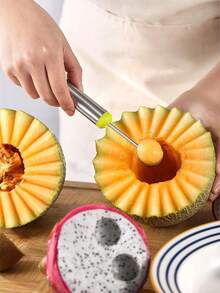 1pc/4pcs Stainless Steel Watermelon Ball Scooper,Stainless Steel Fruit Carving Set,Ice Cream Scoop, Multi-Functional Fruit Ball Carver,Professional 3 In 1 Watermelon Cutter Fruit Carving Tool,Ball Digger,Fruit Core Extractor,Carving,Scoop Remover,Fruit Platter Tools,Kitchen Small Tool