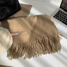 Cachecol Pashmina Lisa de poliester de 230g com franjas Presentes Quente