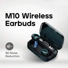 Original M10 Headphones Bluetooth Wireless Earpods Sports Stereo Noise Canceling Headphone Microphone Wireless Earphones - Black - View 4