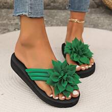 Women's Simple Casual Comfortable Flower Design Flip Flops - Leisure Large Size 36-43