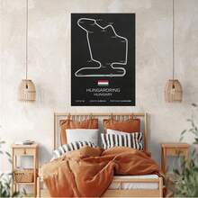 F1 Track Hungary Poster Canvas Print Wall Art Suitable For Home Office Bedroom Decoration Painting Canvas Wall Poster - Multicolor - View 5