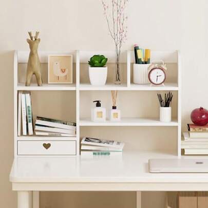 1 kệ để đồ lưu trữ để bàn tại nhà, kệ sách lắp ráp đơn giản cho bàn học của trẻ em