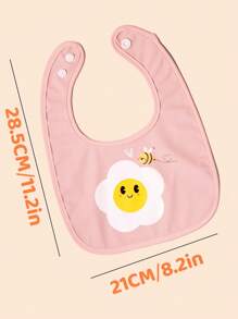 2 Packs Waterproof Baby Bibs With Daisy & Bee Print – Soft, Comfortable & Easy To Clean, Mess-Free Feeding For Infants ,Baberos Impermeables