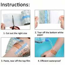 1 件防水绷带，适用于日常沐浴、游泳、纹身、淋浴 - 透明敷料，保护伤口并增加一层防感染