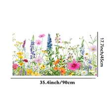 1 Stück Buntglas-Fensterfolie mit Frühlingsblumen, Fensterverkleidungsfolie mit geätztem Glas-Effekt, klassisch europäischer, farbenfroher Dekorfilm für Küche und Zuhause