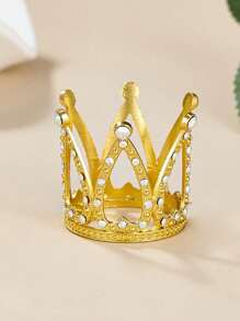 1/2/5pcs Crown Shaped Rhinestone Decor Cake Topper,