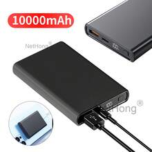 NetHong Power Bank 10000mAh Fast Charger 2 USB External Battery Pack For Mobile Phone UK - Black - View 3