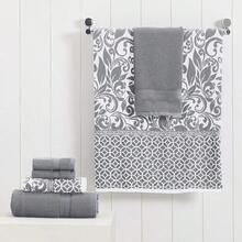 Trefoil Filigree 6-Piece Reversible Yarn Dyed Jacquard Towel Set - Bath Towels, Hand Towels, & Washcloths - Super Absorbent & Quick Dry - 100% Combed Cotton - 鉑 - 查看 5