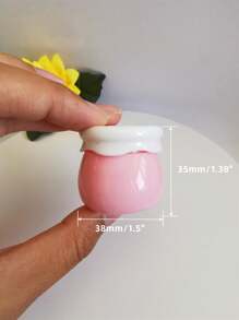 2 Peças Frasco Semi-Transparente Rosa de 10g com Tampa Branca, Pote de Geleia de Frutas, Pote de Creme Acrílico, Recipientes Cosméticos Recarregáveis, Direta da Fábrica