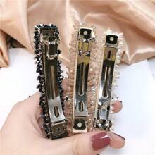 1 Stück/Set Haarspange mit Kunstperlen & Kristallen, große Haarklammer für Halbdutt, Haaraccessoire Geschenk für Mädchen, Muttertagsgeschenk, flache Haarklammer, Haarklammern, Clips fürs Haar, Haarspangen, Haarklauern