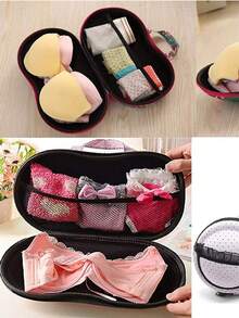 Travel Organizer Bag For Underwear - Black and White - View 6
