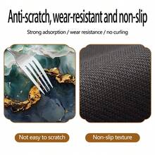 1 件/2 件/4 件，15.35 英寸/39 厘米/39*39 大理石纹圆形硅胶杯垫，奢华金箔画纹理，适用于厨房、餐厅、餐桌、茶几和吧台，可清洗和重复使用，用于餐具和杯子干燥